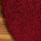Unique Loom Solid Shag Collection Area Rug (4' 1" Round, Cherry Red)