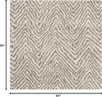 SAFAVIEH Hudson Shag Collection Area Rug - 7' Square, Ivory & Grey, Chevron Design, Non-Shedding & Easy Care, 2-inch Thick Ideal for High Traffic Areas in Living Room, Bedroom (SGH375A)
