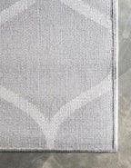 Rugs.com Lattice Frieze Collection Rug – 8' Square Light Gray Medium Rug Perfect for Living Rooms, Kitchens, Entryways