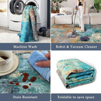 vivorug Runner Rug 2'x8' Machine Washable Non-Slip Runners for Hallways Kitchen Entryway Laundry Room Modern Abstract Carpet Hallway Runner, Rosy Clouds