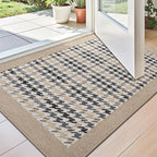 LUMI Inside Door Mat for Entry 24''x36'', Absorbent, Dirt Trapper, Low Profile Thin, Non Slip Mats with Rubber Backing, Ideal for Indoor, High Traffic, Garage, Entrance, Birdy Beige