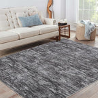 RUGSREAL 6x9 Large Bedroom Area Rug Soft Modern Area Rug for Living Room Non-Slip Stain Resistant Abstract Throw Floor Carpet Contemporary Rug Solid Color Rug for Dining Room Office, Dark Grey