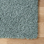 Unique Loom Solid Shag Collection Area Rug (4' 1" x 6' 1" Rectangle, Light Slate Blue)