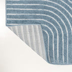 JONATHAN Y Hallie High-Low Curve Dark Blue/Cream 8x10 Indoor/Outdoor Area Rug, Minimalist Geometric, Pet Friendly, for Patio, Backyard, Living Room, Bedroom, Office, Hose-Washable (SCN100C-8)