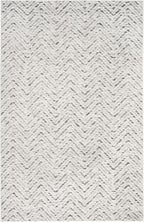SAFAVIEH Adirondack Collection Area Rug - 5'1" x 7'6", Ivory & Charcoal, Chevron Design, Non-Shedding & Easy Care, Ideal for High Traffic Areas in Living Room, Bedroom (ADR104N)