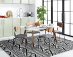 SAFAVIEH Area Rug 12x15 - Tulum Collection - Large - Black & Ivory, Moroccan Boho Tribal Design, Non-Shedding & Easy to Clean, Ideal for Living Room, Bedroom, Dining Space (TUL272Z)