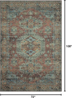 Loloi Skye Collection SKY-07 Terracotta/Sky 6'-0" x 9'-0" Area Rug
