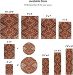 ReaLife Rugs Machine Washable Area Rug - Living Room Bedroom Bathroom Kitchen Entryway Office - Padded Low Pile Stain Resistant Premium - Moroccan Diamond Tribal - Jax - Orange 7'6" x 9'6"