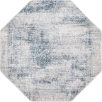 Unique Loom Finsbury Collection Area Rug - Sarah (5' 3" Octagon, Blue/ Ivory)