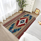 Navajo Rug for Entryway Indoor - 3x4ft - Southwestern Tribal Ethnic Rustic Cabin Washable Non Slip Low Pile Small Rug for Bedroom, Navajo Carpets Room Decor & Gifts