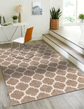 Rugs.com Lattice Collection Rug – 4x6 Light Brown Medium-Pile Rug Perfect for Entryways, Kitchens, Breakfast Nooks, Accent Pieces