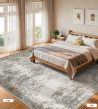 Area Rugs 9x12 Living Room - Modern Abstract Large Rugs for Living Room Non-Slip Low Pile Soft Machine Washable Carpet for Bedroom, Under Dining Table, Nursery, Farmhouse (9'x12' Brown Grey)