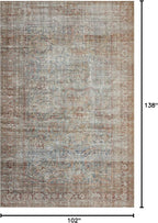 Loloi Chris Loves Julia Jules Collection JUL-05 Lagoon/Brick 8'-6'' x 11'-6'', .13" Pile Height, Area Rug