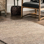 Rugs USA Melrose Brown/Ivory, 2'6" x 14', Handmade, Wool & Cotton, Soft and Cozy, High Traffic, Stain Resistant, Easy Clean, Durable Runner for Bedroom, Living Room, Dining Space, Den, Entryway