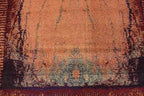 Unique Loom Estrella Collection Rustic, Distressed, Modern, Abstract Area Rug (8' 0 x 11' 0 Rectangular, Orange/Black)