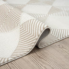 Abani Cream Area Rug for Living Room, Bedroom - Diamond Pattern - 8 x 10 -Durable & Easy to Clean