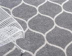 Rugs.com Lattice Frieze Collection Rug – 3' 3 x 5' 3 Oval Light Gray Medium Rug Perfect for Living Rooms, Large Dining Rooms, Open Floorplans