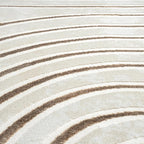 Abani Glam Collection Area Rug - Beige/Cream Modern Abstract Design - 2' x 3' - for Living Room, Bedroom & Office