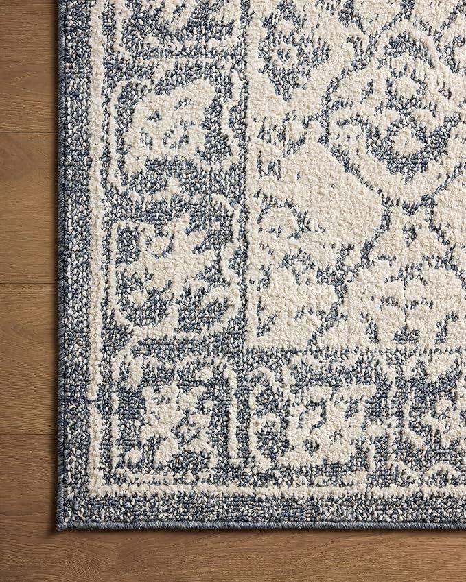 Loloi Magnolia Home by Joanna Gaines Gigi Collection GIG-02 Ivory/Blue 4'-0" x 6'-0" Accent Rug