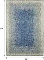 FH Home Outdoor Rug - Waterproof Easy to Clean Stain Resistant - Patio Indoor Outdoor Porch Deck Balcony Entryway - Ombre Modern - Dhruva - Blue - 6' x 9'