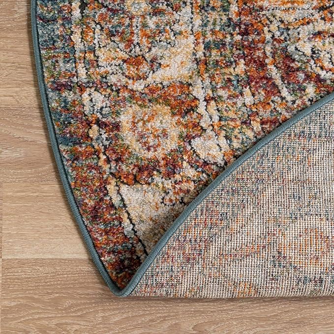 Unique Loom Isabella Collection Area Rug - Adjani (5' 1" Round, Multi/ Beige)