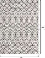 Unique Loom Outdoor Trellis Collection Area Rug - Tribal Trellis (10' x 14' 1" Rectangle, Gray/ Black)