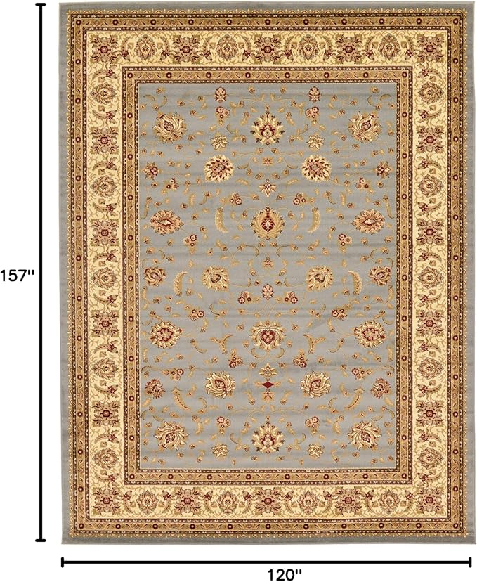 Unique Loom Voyage Collection Traditional Oriental Classic Intricate Design Area Rug (10' 0 x 13' 0 Rectangular, Light Blue/Gold)