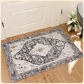 Istana 2x3 Rug - Dark Grey Blue/Rose Mauve Bedroom Rug - Kid & Pet Friendly 2x3 Washable Rug Non Slip - Rubber Backed Rugs - Foldable Eco Friendly Materials for Small Rugs