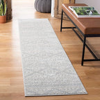 SAFAVIEH Tulum Collection Runner Rug - 2' x 19', Light Grey & Ivory, Moroccan Boho Tribal Design, Non-Shedding & Easy to Clean, Ideal for Living Room, Hallway, Foyer, Bedroom (TUL272F)