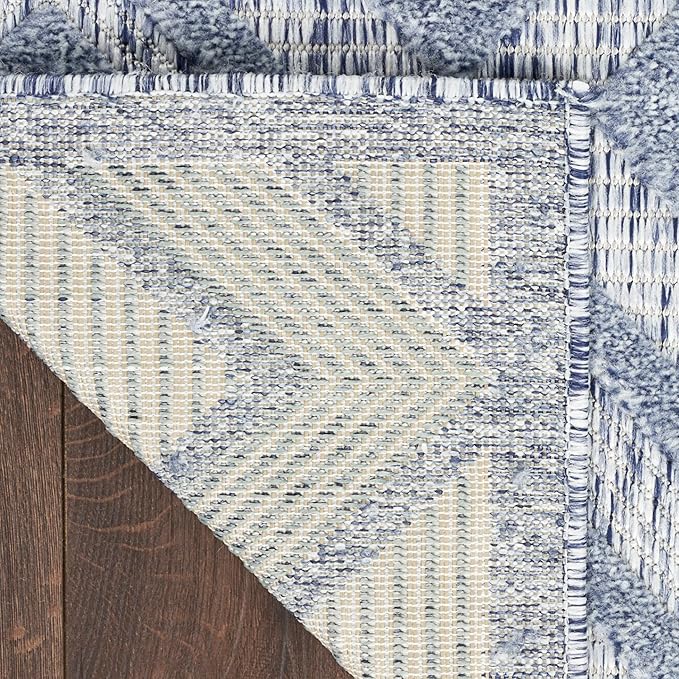 Nourison Home Versatile Denim Blue 5' x 7' Area Rug - Easy Clean, Non Shedding, Bed Room, Living Room, Dining Room, Kitchen (5' x 7')