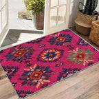 Southwestern Rugs for Bedroom - 4x5ft - Ethnic Vintage Floral Medallion Rugs for Living Room Non Slip Low Pile Machine Washable Area Rug, Southwestern Carpets Home Decor & Gifts