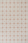 Dash & Albert Zale Peach Machine Washable Rug, 5 X 8 Feet, Oranges/White Plaid Pattern
