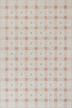 Dash & Albert Zale Peach Machine Washable Rug, 8.5 X 11.5 Feet, Oranges/White Plaid Pattern