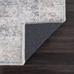 Bloom Rugs Caria Washable Non-Slip 3x5 Rug - Ocean Blue/Brick Traditional Area Rug for Living Room, Bedroom, Dining Room, and Kitchen - Exact Size: 3' x 5'
