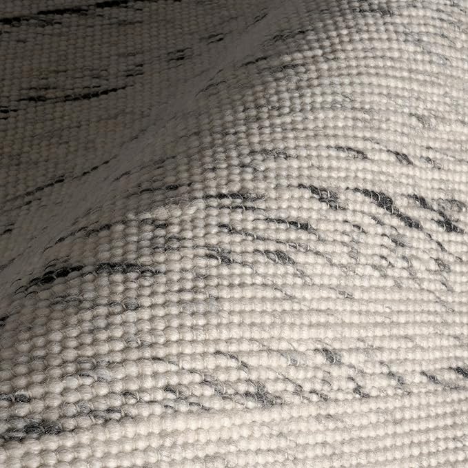 Rugs USA Santa Ynez Ivory/Grey, 7'6" x 9'6", Handmade, Marled, Wool & Cotton, Soft and Cozy, High Traffic, Stain Resistant, Easy Clean, Durable Area Rug for Bedroom, Living Room, Dining, Den, Foyer
