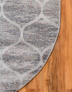 Rugs.com Lattice Frieze Collection Rug – 6' x 9' Oval Blue Multi Medium Rug Perfect for Living Rooms, Large Dining Rooms, Open Floorplans