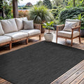 CAMILSON Outdoor Rug 10x14 Modern Area Rugs for Large Indoor and Outdoor Patios and Porches - Waterproof, Washable, Non-Shedding, Easy-to-Clean Outside Carpet (10 x 14, Solid - Dark Gray)