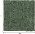 Unique Loom Davos Shag Collection Area Rug - Solid (3' 3" Square, Sage)