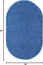 Unique Loom Solid Shag Collection Area Rug (3' 3" x 5' 3" Oval, Periwinkle Blue)