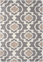 Rugshop Cozy Moroccan Trellis Gray/Cream 5'3" x 7'3" Indoor Shag Area Rug