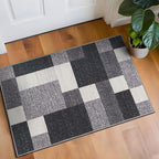 Rugshop Modern Boxes Design Non-Slip (Non-Skid) Area Rug 20" X 30" Gray