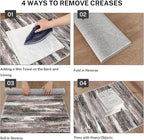 Modern Abstract Runner Rug 3x10, Dark Light Brown White Washable Kitchen Runner Non-Slip Soft Hallway Rug Runner Thin Print Faux Wool Carpet for Entryway Bedroom Laundry Room Indoor