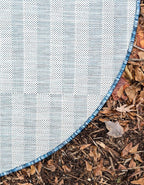 Unique Loom Outdoor Striped Collection Area Rug - Striped (4' 1" Round, Blue/Ivory)