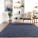 nuLOOM 10x14 Elfriede Jute & Cotton Hand Woven Area Rug, Blue, Solid Rustic Farmhouse Style, Weaved Design, Natural Fiber, For Bedroom, Living Room, Dining Room, Hallway, Office, Entryway