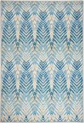Dash & Albert Seneca Blue Machine Washable Rug, 2 X 3 Feet, Blue Graphic Pattern