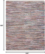 SAFAVIEH Rag Rug Collection Area Rug - 10' x 14', Rust & Multi, Handmade Boho Stripe Cotton, Ideal for High Traffic Areas in Living Room, Bedroom (RAR121E)