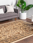 Rugs.com Yasmin Collection Rug – 2' x 3' Ivory Medium Rug Perfect for Entryways, Kitchens, Breakfast Nooks, Accent Pieces