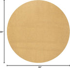 Eyely UES100B-8R Supersoft Haze Solid Low-Pile Indoor Area Rug, Coastal, Bohemian, Minimalist, Classic, Casual for Bedroom,Kitchen,Living Room,Non Shedding,Easy-Washing, Yellow, 8' Round