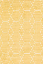 Unique Loom Trellis Frieze Collection Area Rug - Geometric (6' 1" x 9' Rectangle Yellow/Ivory)