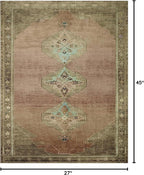 Loloi Magnolia Home by Joanna Gaines Sinclair Collection SIN-06 Clay/Tobacco 2'-3" x 3'-9", .25" Pile Height, Machine Washable, Accent Rug